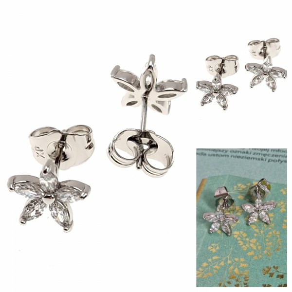 gold plated earrings with exclusive cubic zirconia