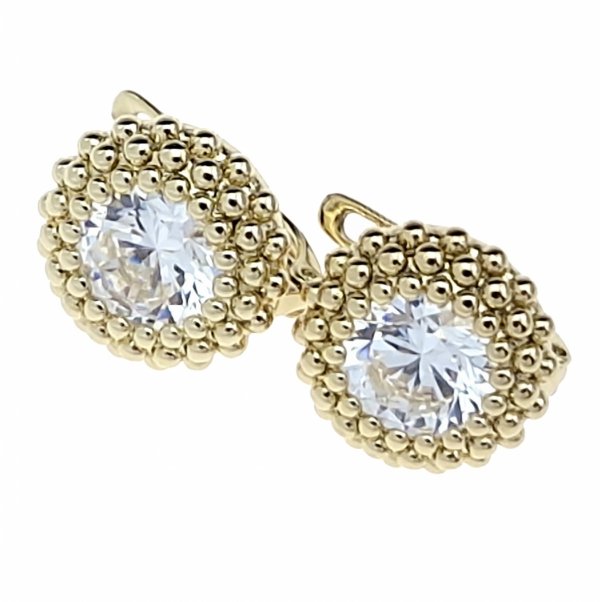gold plated earrings with exclusive cubic zirconia