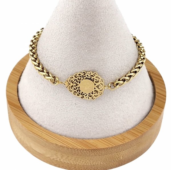 BRACELET GOLD CELEBRITY STAINLESS STEEL