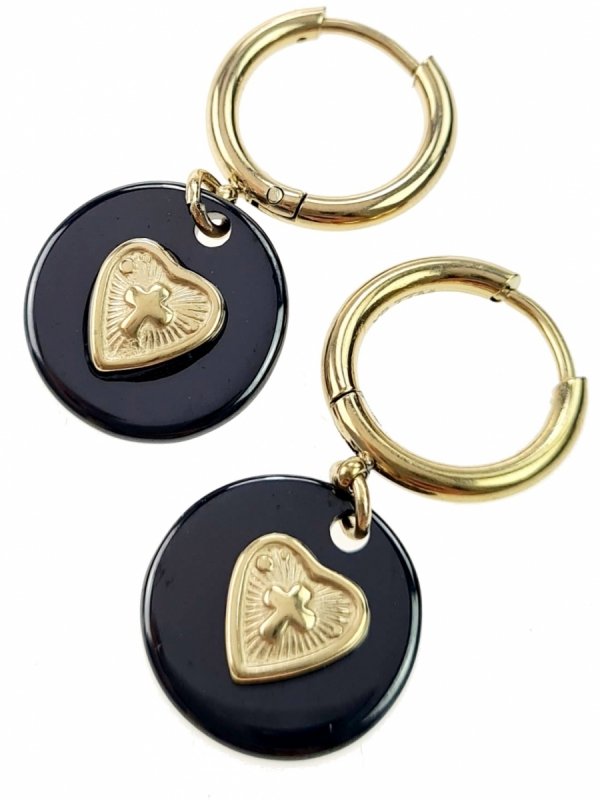 gold earrings made of stainless steel