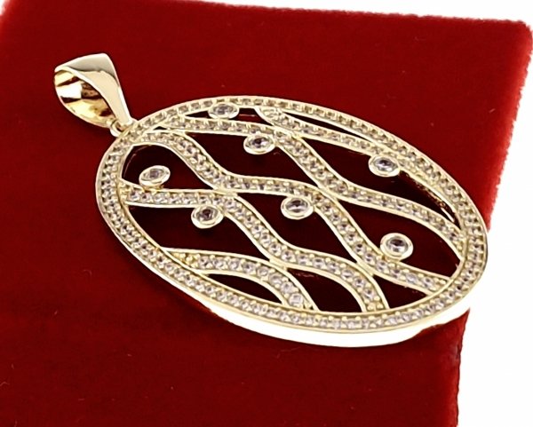 1938e Złota zawieszka błyszcząca pozłacana 14k