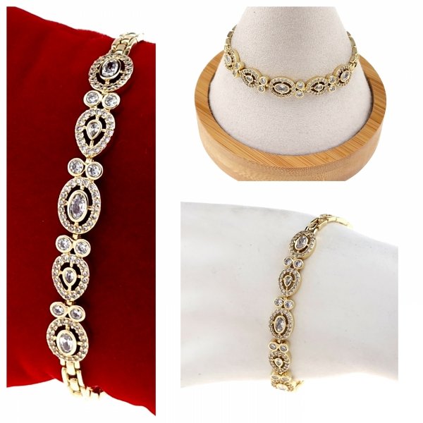 1827 Bransoletka elegancka złota 17cm pozłacana 14k Xuping 