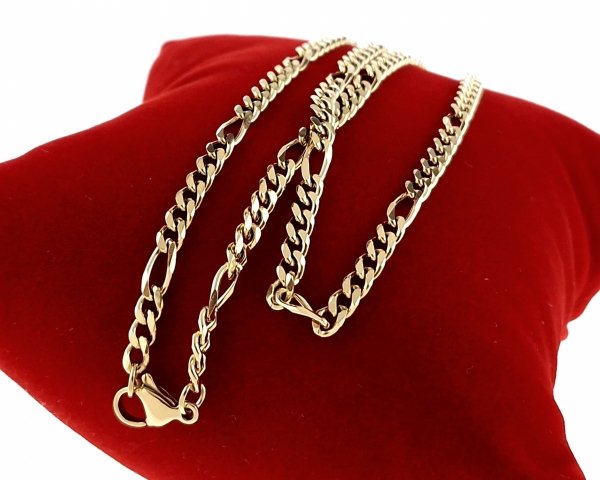 3199 Złoty łańcuszek 50cm stal chirurgiczna 316L nierdzewna 