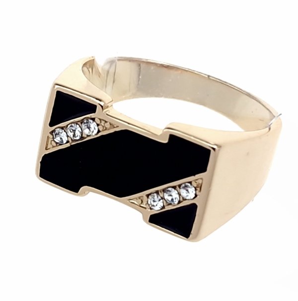 1940L Pierścionek złoty pozłacany 18k cyrkonie 