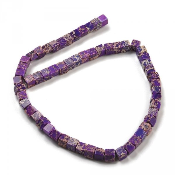 sz111 Jaspis cesarski kamień naturalny, kształt kostki 6x6x6mm