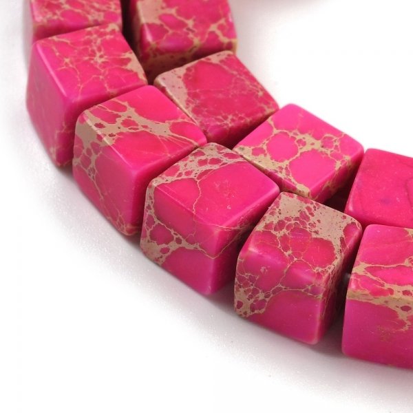 sz190 Jaspis cesarski kamień naturalny, kształt kostki 6x6x6mm