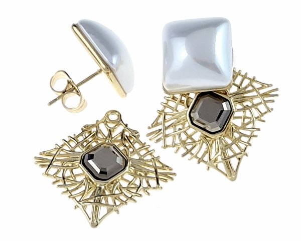 3995 Kolczyki złote pozłacane 14k wiszące Austrian Crystal