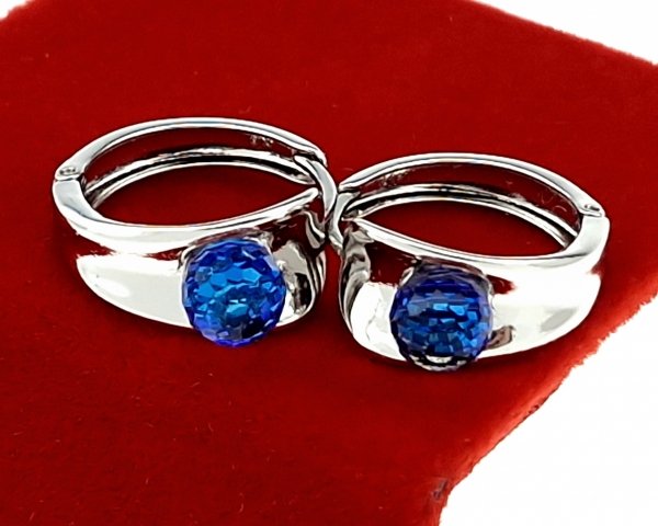 389 Srebrne kolczyki Austrian Crystal pozłacane białym złotem wiszące