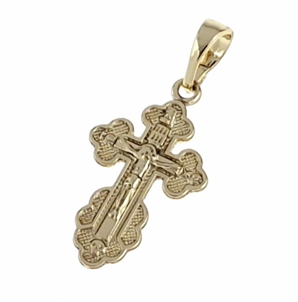 4910 Złota zawieszka  błyszcząca pozłacana 14k Xuping krzyż