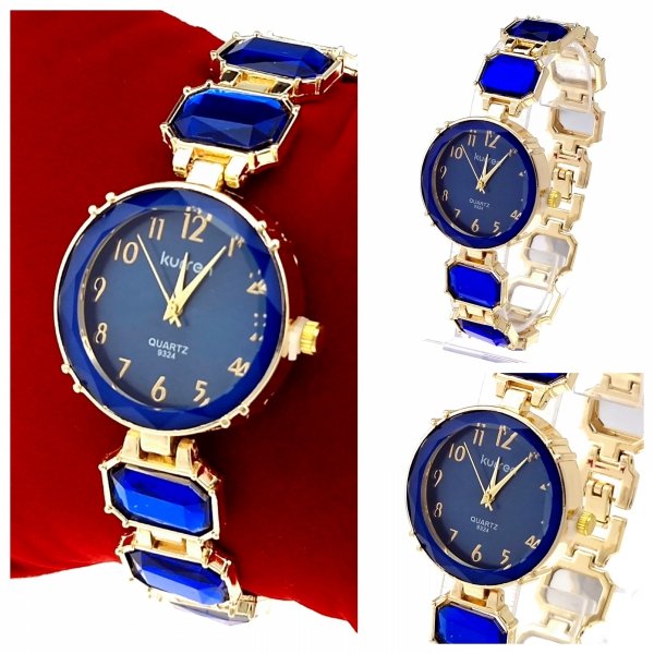 n31 Ekskluzywny damski złoty zegarek błyszczący cyrkonie Kurren klasyk