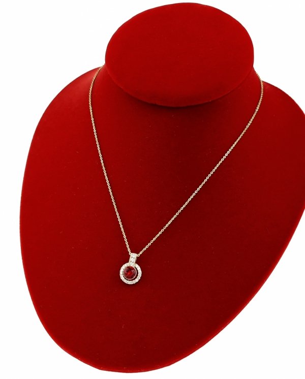 1597 Złoty łańcuszek Austrian Crystal 40+5 naszyjnik pozłacany 14K Xuping