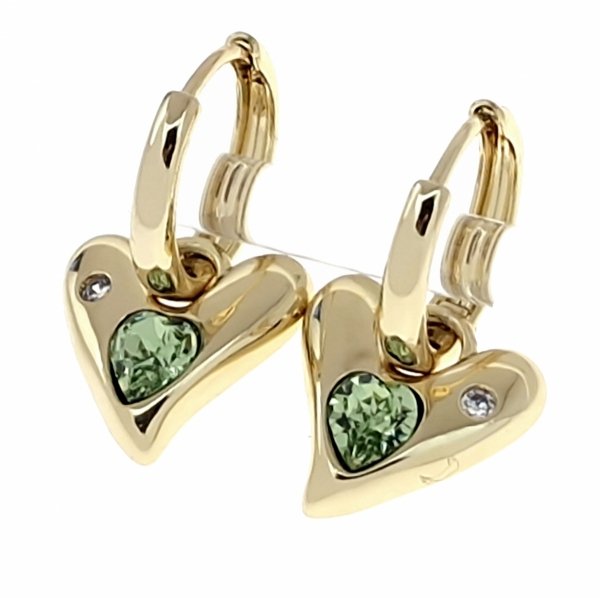 4108 Kolczyki złote pozłacane 14k wiszące Austrian Crystal