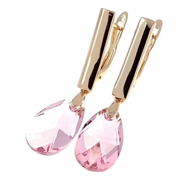 2999 Kolczyki złote Austrian Crystal cyrkonia pozłacane 18k Xuping wiszące