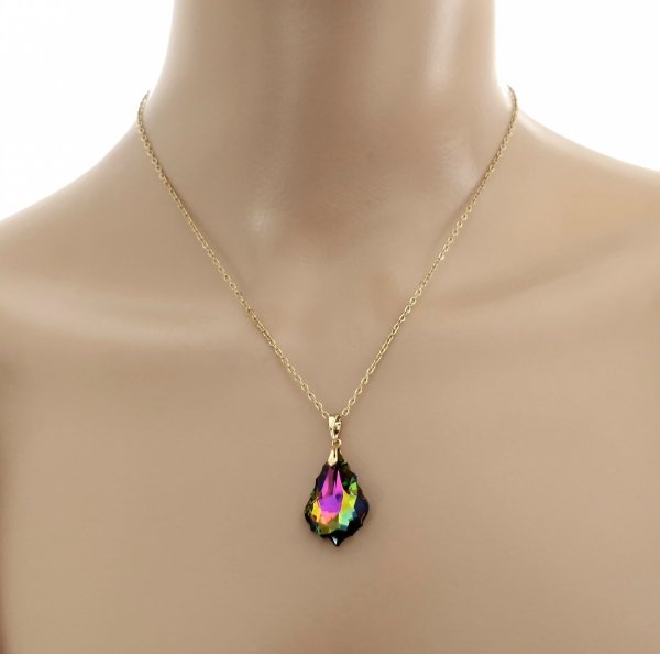 4902 Złoty łańcuszek Austrian Crystal 40+5 naszyjnik pozłacany 14K Xuping