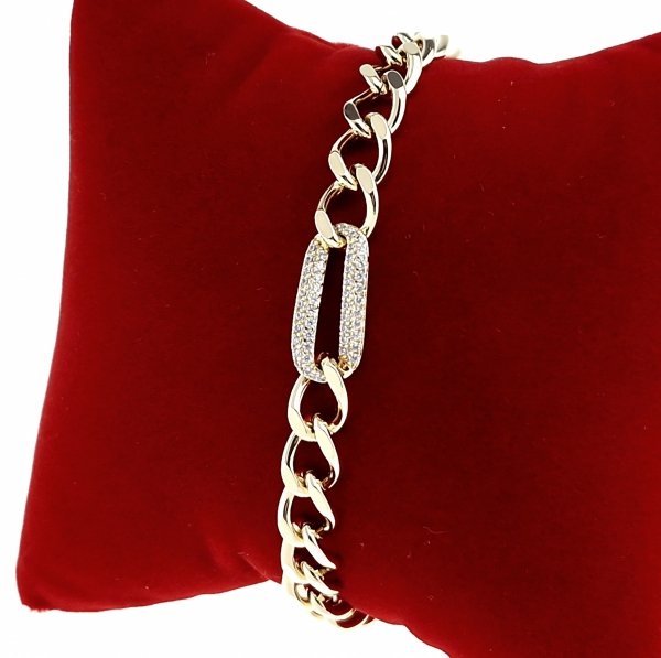 224L Bransoletka elegancka złota 17,5+2cm pozłacana 14k Xuping cyrkonie