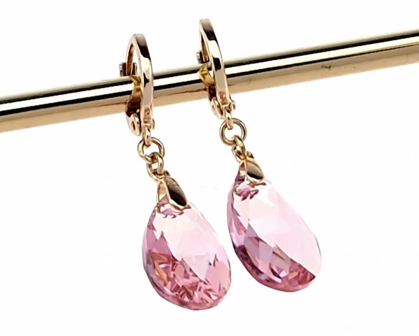 1889 Kolczyki złote Austrian Crystal cyrkonia pozłacane 18k Xuping wiszące