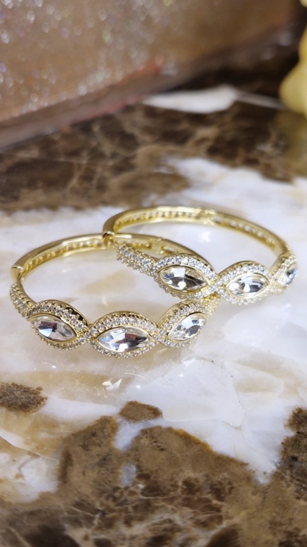 2725 Kolczyki złote pozłacane Austrian Crystal wiszące 14K cyrkonie Xuping 