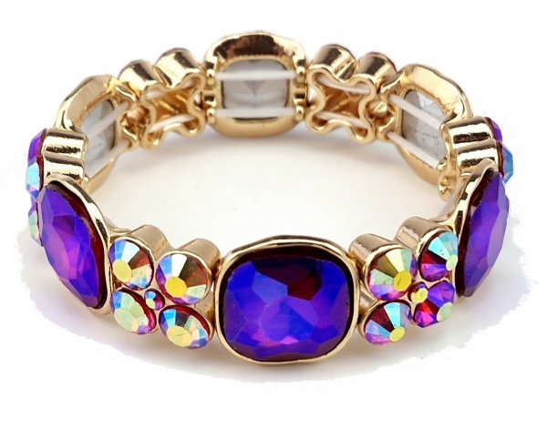 4554 Bransoletka kryształki na gumce jubilerskiej