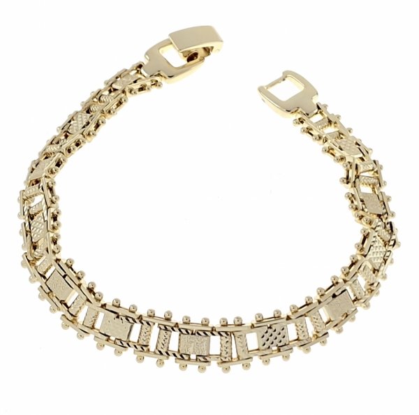 933a Bransoletka elegancka złota 18,5cm pozłacana 14k Xuping