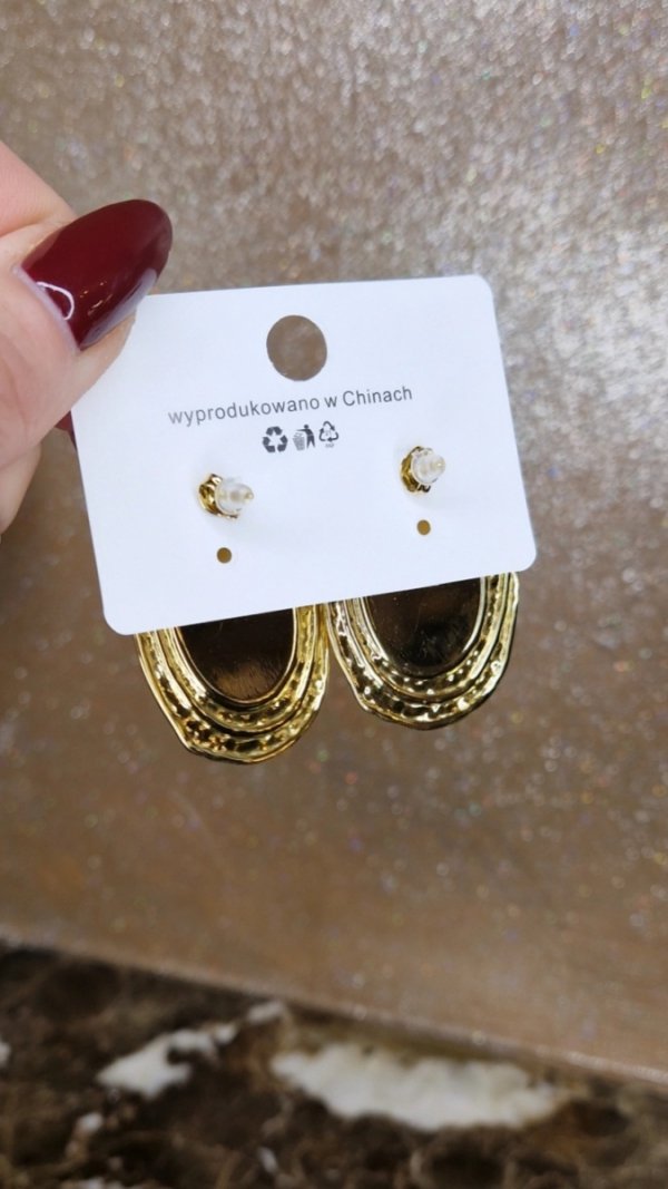 356b Kolczyki złote wtyczki stal chirurgiczna 316L nierdzewna