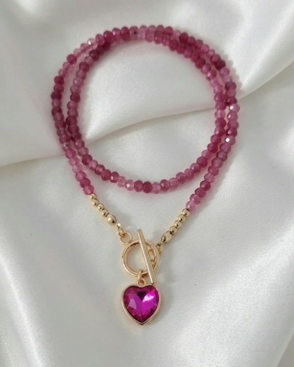 4401L Naszyjnik jadeit kamień naturalny 40cm stal chirurgiczna nierdzewna 