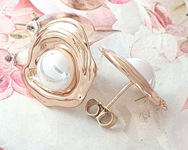 4913 Złote kolczyki pozłacane 18k Xuping wtyczki wtykane sztyfty