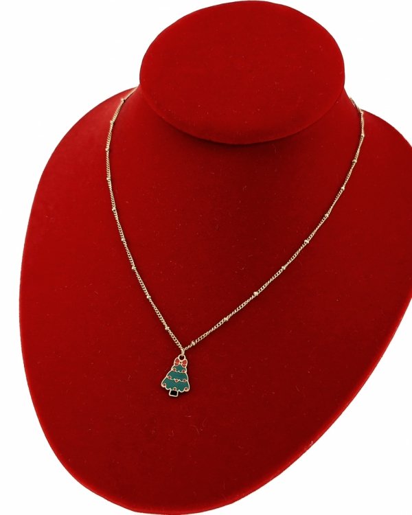 352 Złoty łańcuszek świąteczny 45+5 naszyjnik stal chirurgiczna Boże Narodzenie święta choinka