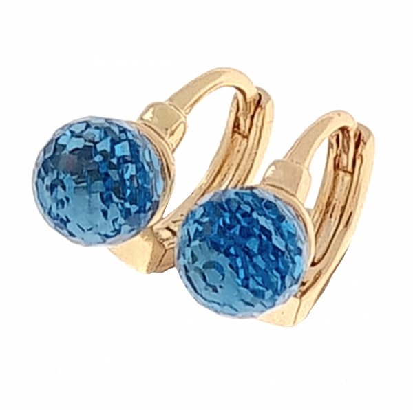 481 Kolczyki złote Austrian Crystal cyrkonia pozłacane 18k Xuping wiszące 
