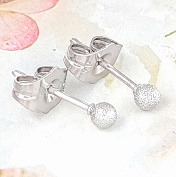 1080 Srebrne kolczyki kulki pozłacane 18k Xuping wtyczki 3mm