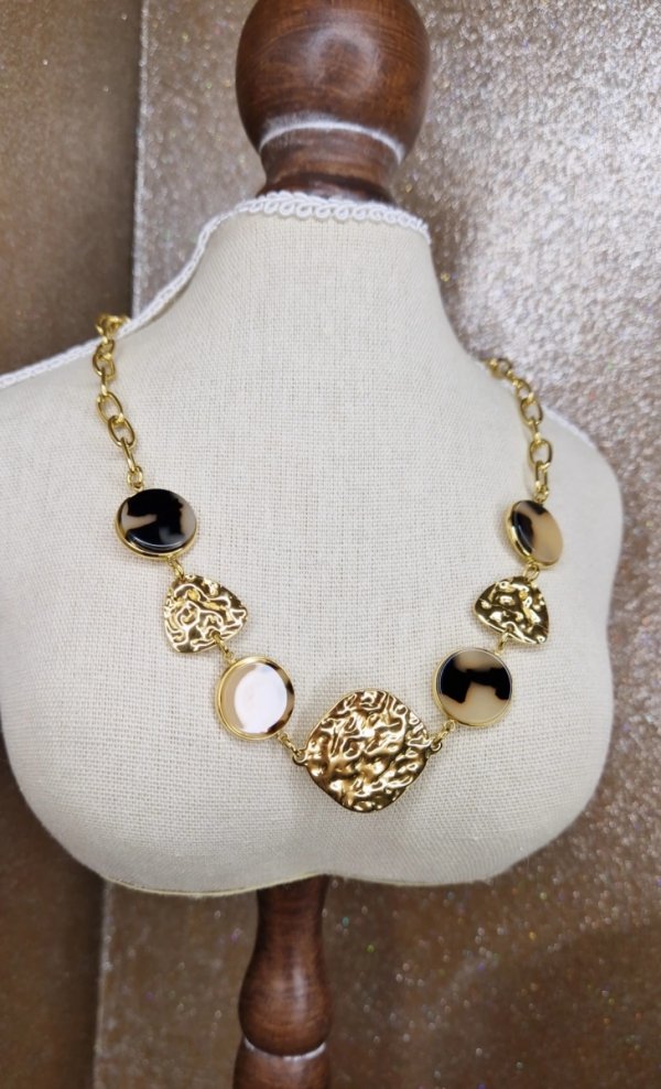 4474 Złoty łańcuszek naszyjnik 45+5cm stal chirurgiczna 316L