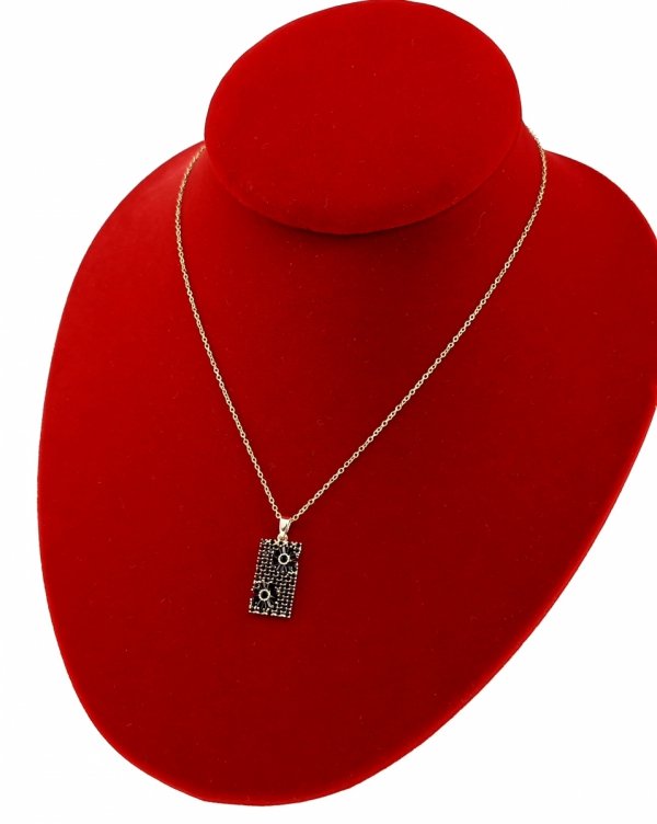 2507c Złoty łańcuszek naszyjnik 39+5 stal chirurgiczna 316L Viki lady kwiatki