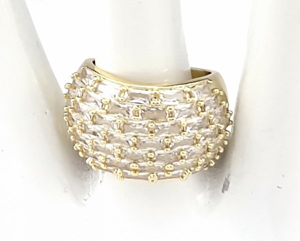 009 Pierścionek złoty zaręczynowy pozłacany 14k Viki Lady 