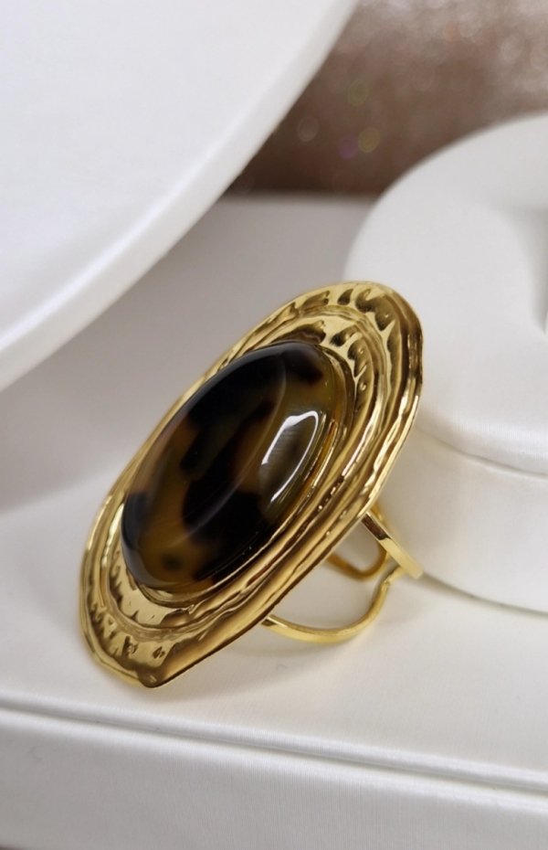 4290 Pierścionek złoty stal chirurgiczna 316L regulowany 