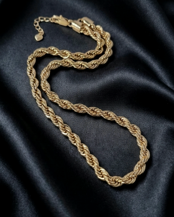 4776 Złoty łańcuszek celebrytka 44+5cm naszyjnik pozłacany 14k 