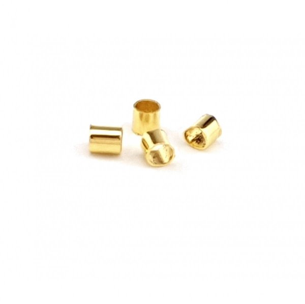 op27 Zaciski walec złote 1,5x1,5 mm pozłacane 100 sztuk 