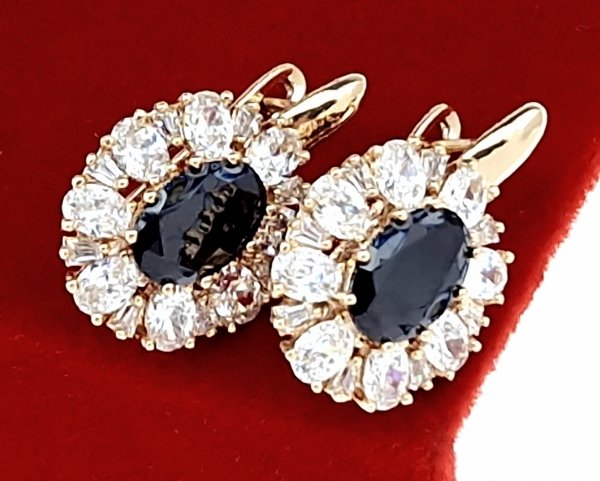 3184 Złote kolczyki pozłacane 18k cyrkonie eleganckie Xuping wiszące 