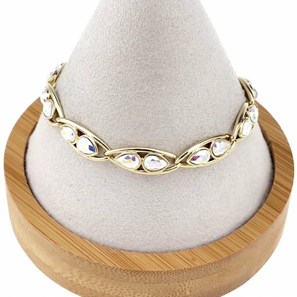 1000b Bransoletka elegancka Austrian Crystal złota ab18+3 pozłacana 14k Xuping 