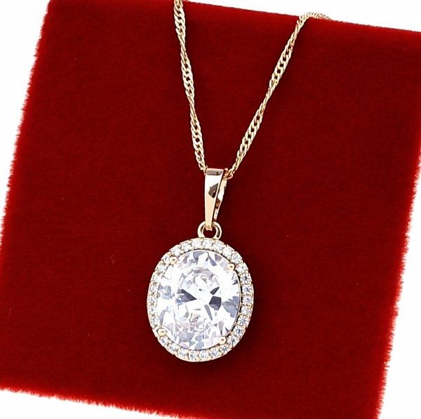 945 Złota zawieszka cyrkonie błyszcząca pozłacana 18k Xuping 
