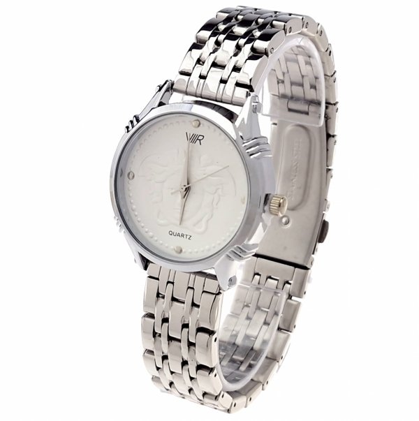 3012 Ekskluzywny damski srebrny zegarek błyszczący cyrkonie klasyk