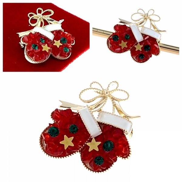 3675 Elegancka broszka złota cyrkonia przypinka pozłacana 14k Xuping Boże Narodzenie