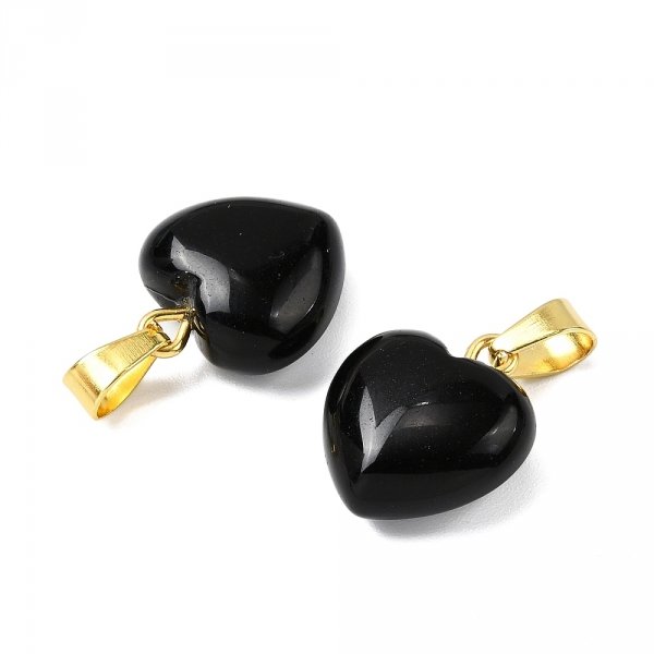 3727b Zawieszka obsydian kamień naturalny serce