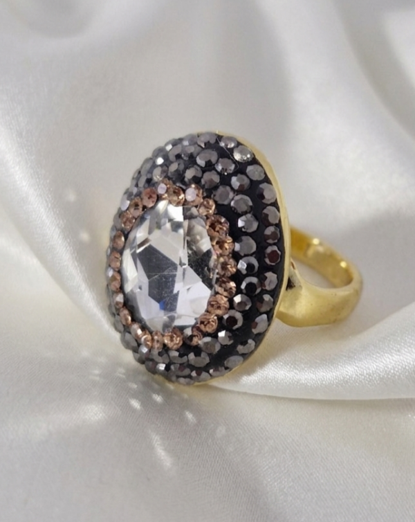 661 Pierścionek złoty pozłacany 14k biżuteria królewska regulowany