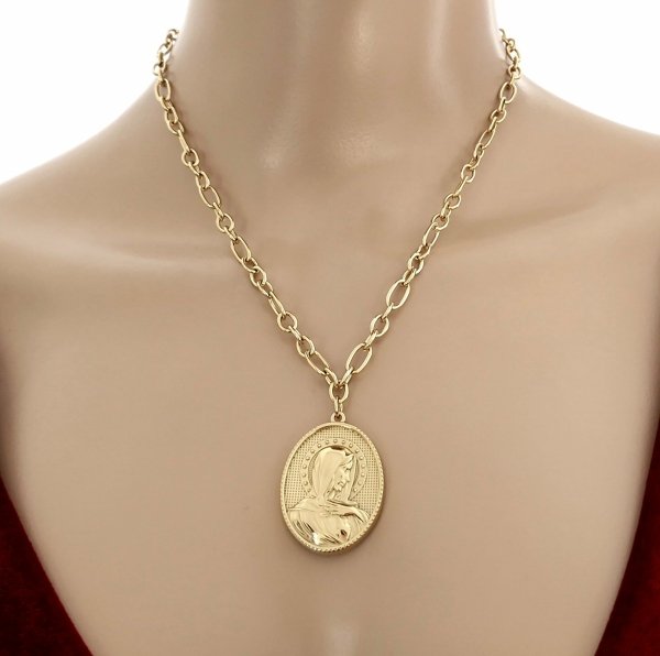1697 Złoty łańcuszek 44+5 naszyjnik stal chirurgiczna medalik nierdzewna 316L 
