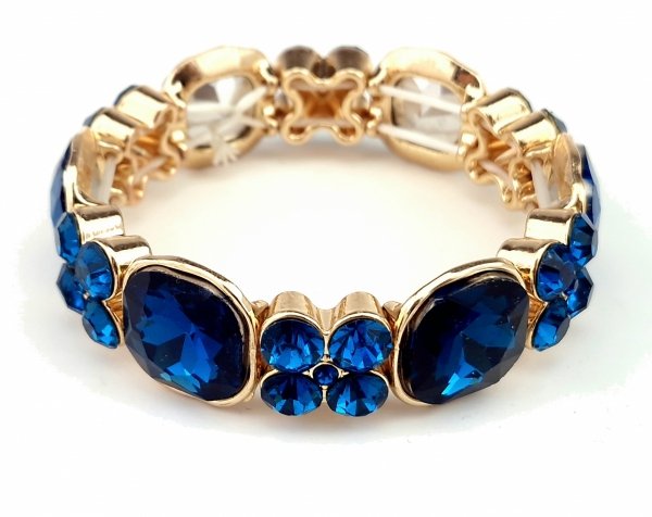 1599f Bransoletka kryształki na gumce jubilerskiej