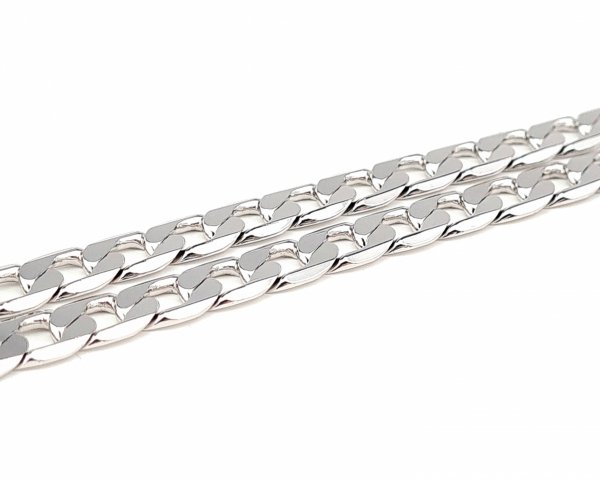3605B Srebrny łańcuszek 60cm 8mm pozłacany białym złotem Xuping pancerka