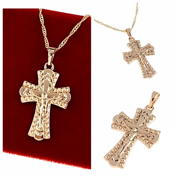 3513 Złota zawieszka pozłacana 18k Xuping krzyżyk