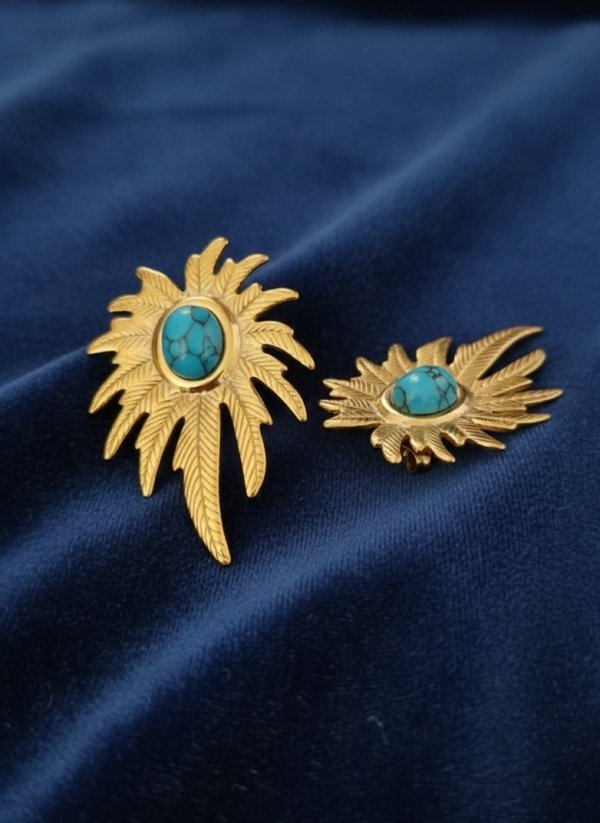 2670 Kolczyki złote stal chirurgiczna wiszące celebrytki 