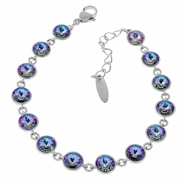 720 Bransoletka srebrna pozłacana białym złotem 17+3cm Xuping Austrian Crystal