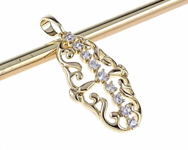 1736g Złota zawieszka cyrkonia błyszcząca pozłacana 14k Xuping 