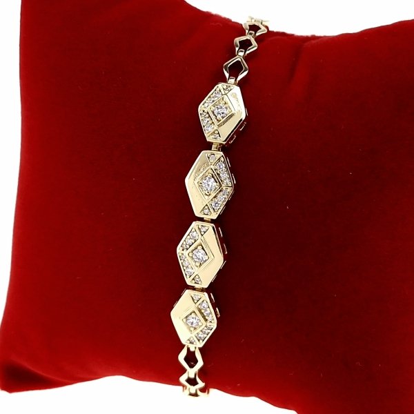 3559 Bransoletka elegancka złota 17+2cm pozłacana 14k Xuping cyrkonie